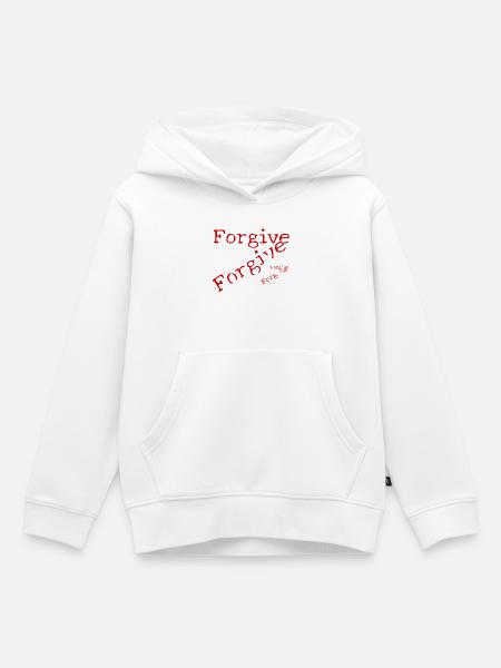 Vergebung in roter Typografie - Kinder Premium Organic Hoodie - Weiß