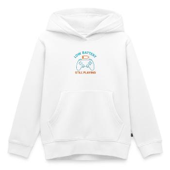 Niedriger Akku Weiter Spielen - Kinder Premium Organic Hoodie - Weiß - Vorne - AI Model Kid Female (0cm)