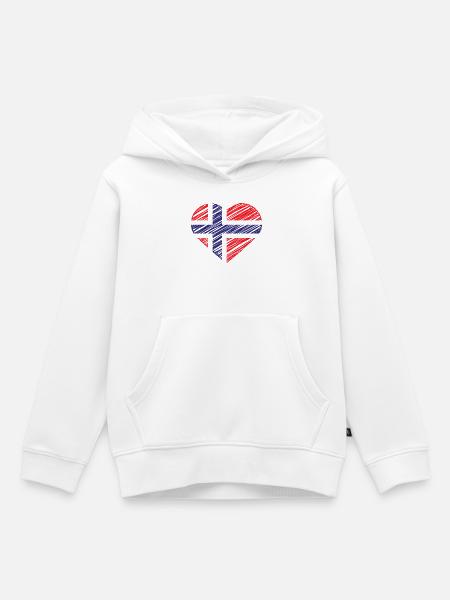 Island Herz Shirt Flagge Liebe Island Geschenk - Premium børne hættetrøje økologisk - hvid