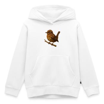 Troglodyte à l’aspect naturel - Sweat Premium à capuche enfant bio - blanc - Devant - AI Model Kid Female (0cm)