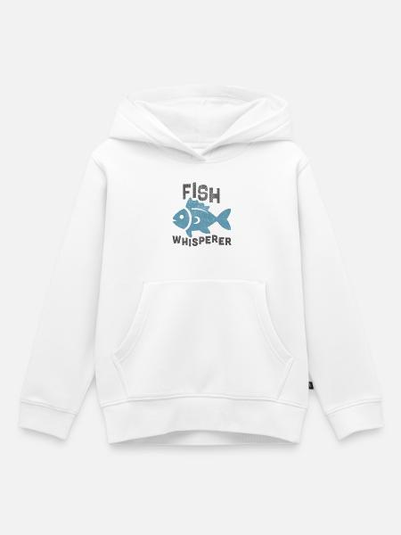 fish whisperer - Kinder Premium Organic Hoodie - Weiß