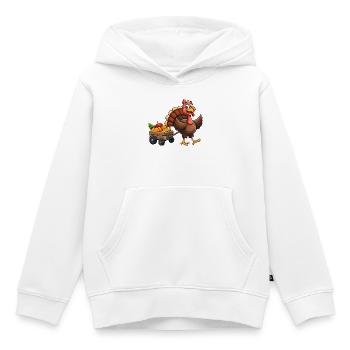 Thanksgiving Drôle Dinde de Thanksgiving - Sweat Premium à capuche enfant bio - blanc - Devant - AI Model Kid Female (0cm)