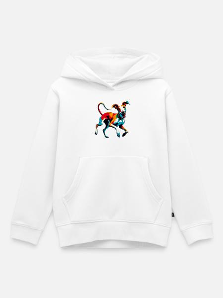 Silly Galgo Nr6 - Kinder Premium Organic Hoodie - Weiß