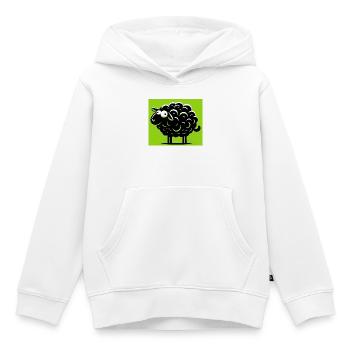 Mouton noir - Sweat Premium à capuche enfant bio - blanc - Devant - AI Model Kid Female (0cm)