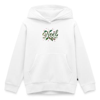 Christmas "Noël" design with holly - Kids Premium Organic Hoodie - white - Front - AI Model Kid Female (0cm)