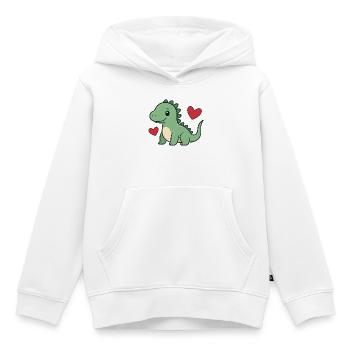 Adoration de cœurs de dinosaure mignons design de bébé mignon - Sweat Premium à capuche enfant bio - blanc - Devant - AI Model Kid Female (0cm)