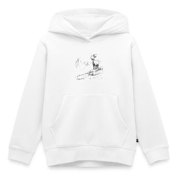 Sommets alpins avec chèvre - Sweat Premium à capuche enfant bio - blanc - Devant - AI Model Kid Female (0cm)