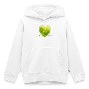 Gelbes Blumenherz mit gelben Blumen Gartenlook - Kinder Premium Organic Hoodie - Weiß - Vorne - AI Model Kid Female (0cm)