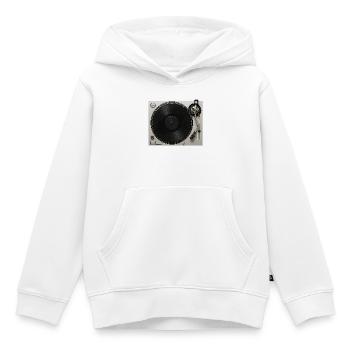 Jeu de vinyle vinyle gramophone platine - Sweat Premium à capuche enfant bio - blanc - Devant - AI Model Kid Female (0cm)