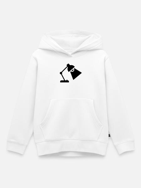Schreibtischlampe Silhouette - Kinder Premium Organic Hoodie - Weiß