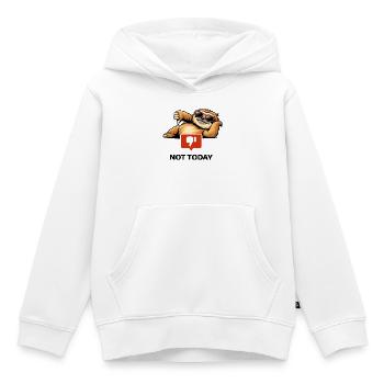 Paresseux pouce vers le bas en lunettes de soleil - Sweat Premium à capuche enfant bio - blanc - Devant - AI Model Kid Female (0cm)