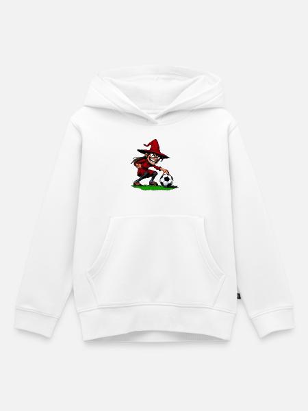 Hexe Fussballer - Kinder Premium Organic Hoodie - Weiß