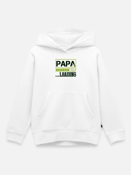papa_loading- - Kinder Premium Organic Hoodie - Weiß