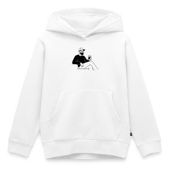 hipster - Sweat Premium à capuche enfant bio - blanc - Devant - AI Model Kid Female (0cm)
