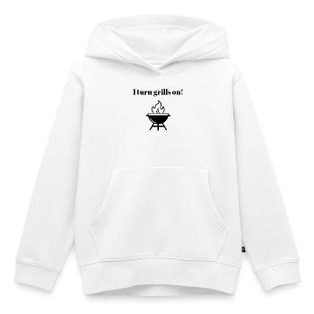 J’allume les grills - Sweat Premium à capuche enfant bio - blanc - Devant - AI Model Kid Female (0cm)