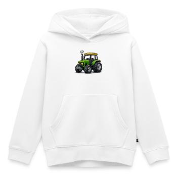 Tractor Trekker Cartoon - Sweat Premium à capuche enfant bio - blanc - Devant - AI Model Kid Female (0cm)