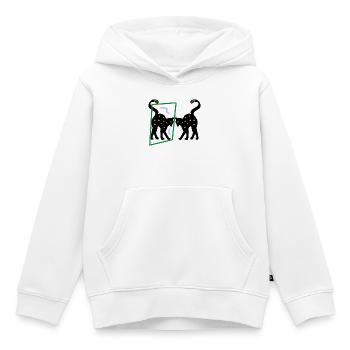 Spiegel das Kätzchen, Abstraktion - Kinder Premium Organic Hoodie - Weiß - Vorne - AI Model Kid Female (0cm)