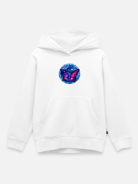 Erdharmonie – Universum des kosmischen Schmetterlings - Kinder Premium Organic Hoodie - Weiß