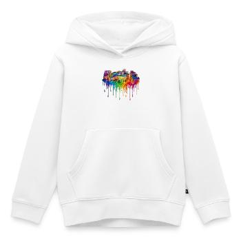 Peinture dégoulinante de Bakersfield, Californie - Sweat Premium à capuche enfant bio - blanc - Devant - AI Model Kid Female (0cm)