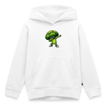 Tamponnement du brocoli - Sweat Premium à capuche enfant bio - blanc - Devant - AI Model Kid Female (0cm)