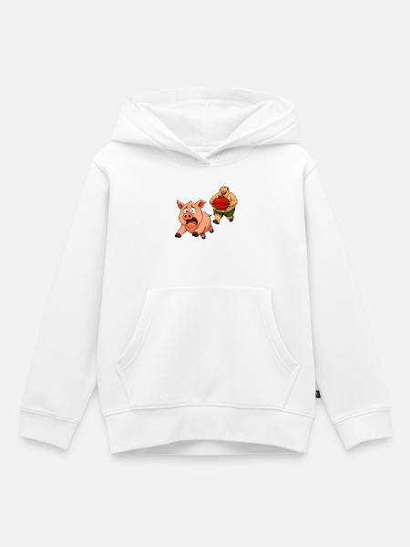 Lustiges Grill Design - Kinder Premium Organic Hoodie - Weiß