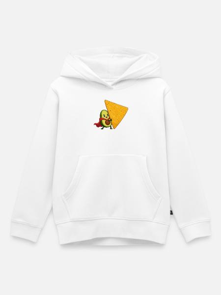 Avocado Held und Chip - Kinder Premium Organic Hoodie - Weiß