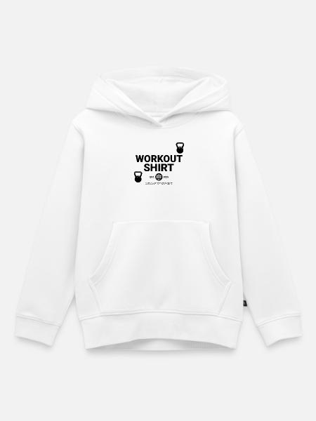Workout Shirt - Kinder Premium Organic Hoodie - Weiß