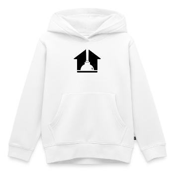 Plombier Logo de la maison Plumber - Sweat Premium à capuche enfant bio - blanc - Devant - AI Model Kid Female (0cm)