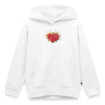 Cœur Étoile Paillettes du Cœur - Sweat Premium à capuche enfant bio - blanc - Devant - AI Model Kid Female (0cm)