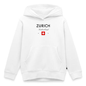 Zürich Schweiz Koordinaten Reise Souvenir - Kinder Premium Organic Hoodie - Weiß - Vorne - AI Model Kid Female (0cm)