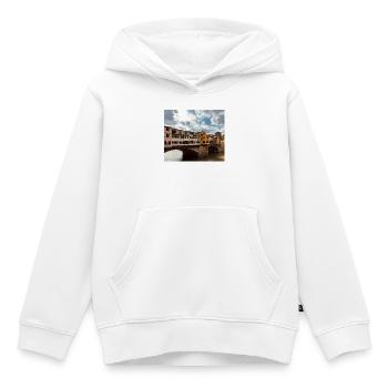 Immeubles colorés au bord de la rivière - Sweat Premium à capuche enfant bio - blanc - Devant - AI Model Kid Female (0cm)