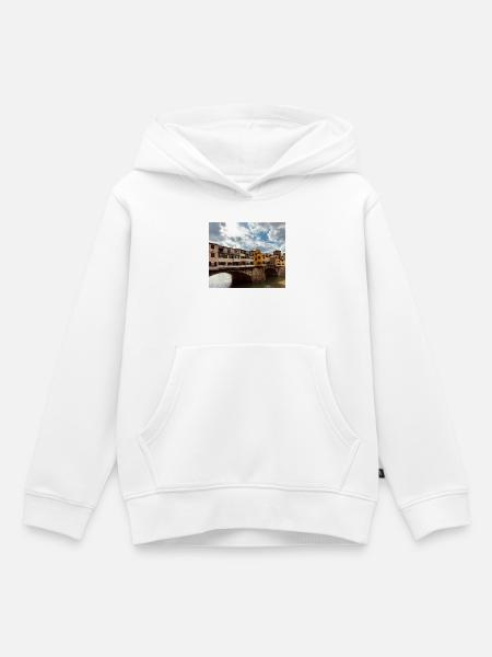 Bunte Mietshäuser am Fluss - Kinder Premium Organic Hoodie - Weiß