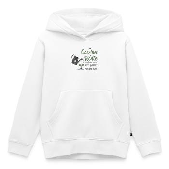 Gärtner in Rente – Gießkanne & Spruch – Geschenk - Kinder Premium Organic Hoodie - Weiß - Vorne - AI Model Kid Female (0cm)