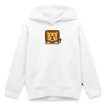 Lion - Sweat Premium à capuche enfant bio - blanc - Devant - AI Model Kid Female (0cm)