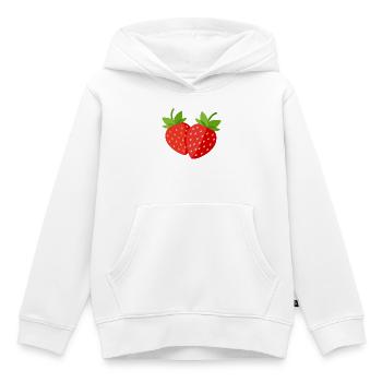 fraise - Sweat Premium à capuche enfant bio - blanc - Devant - AI Model Kid Female (0cm)