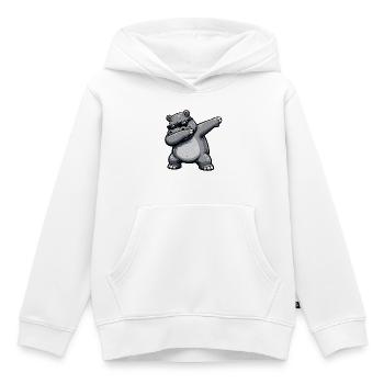 Dabbing Hippopotamus - Kids Premium Organic Hoodie - white - Front - AI Model Kid Female (0cm)