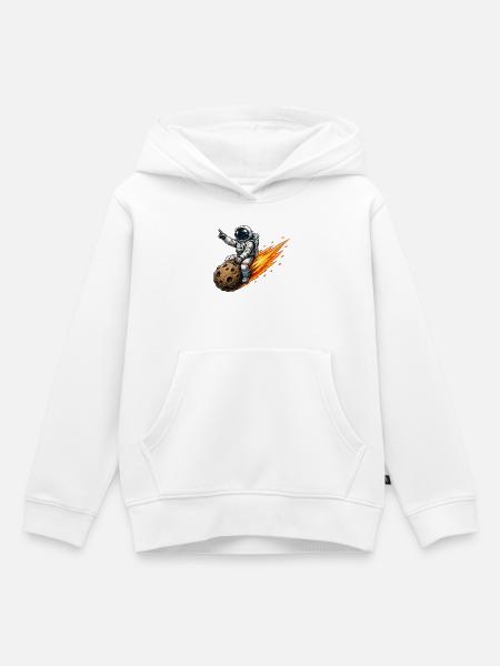 Astronaut trifft Meteor-Rakete - Kinder Premium Organic Hoodie - Weiß