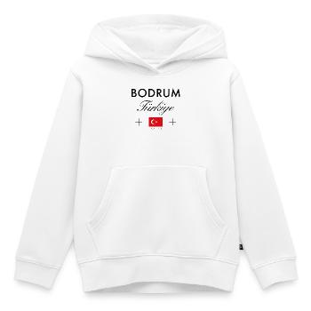 Bodrum Turkei Koordinaten Reise Souvenir - Kinder Premium Organic Hoodie - Weiß - Vorne - AI Model Kid Female (0cm)