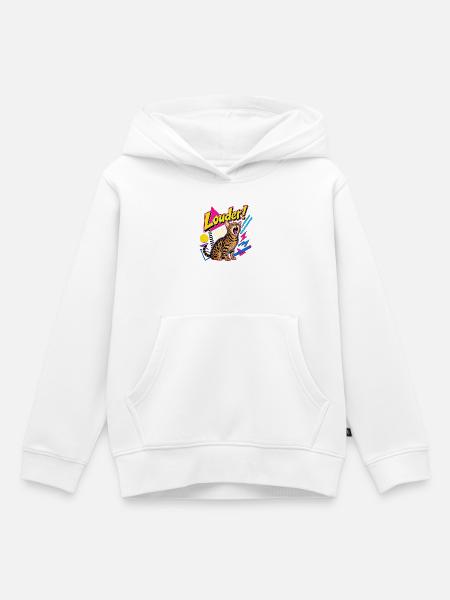 Schrille 90s Memphis Bengal Katze - Kinder Premium Organic Hoodie - Weiß