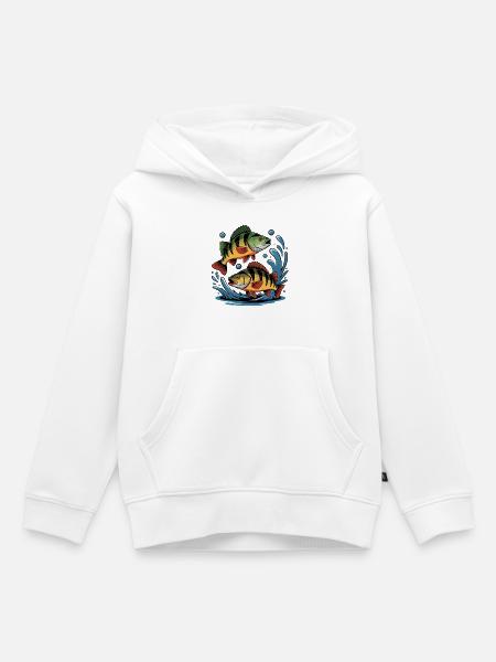 Barsch Angeln - Kinder Premium Organic Hoodie - Weiß