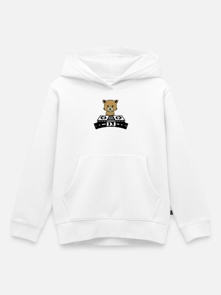 Fuchs Cartoon Dj - Kinder Premium Organic Hoodie - Weiß