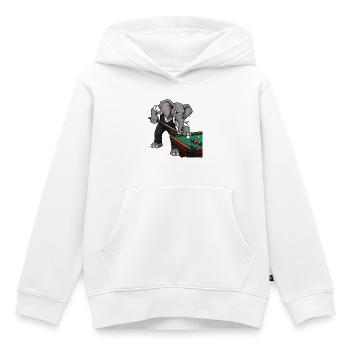 Elefant beim Billard - Kinder Premium Organic Hoodie - Weiß - Vorne - AI Model Kid Female (0cm)