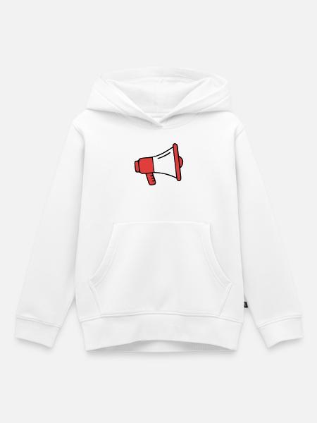 Rotes Megafon Ultras Icon - Kinder Premium Organic Hoodie - Weiß