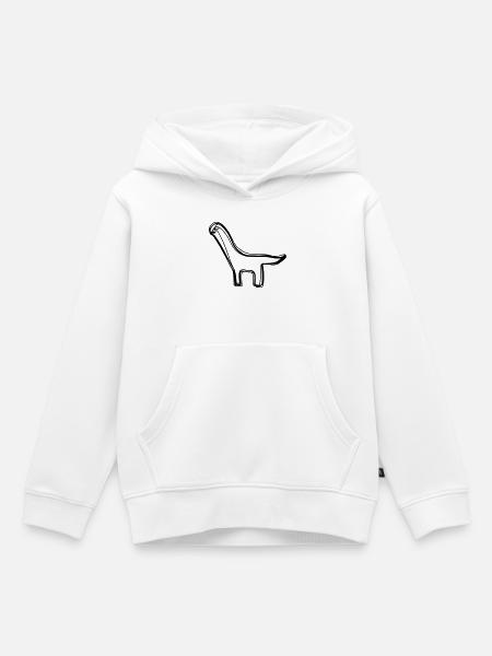 Dino handgezeichnet - Kinder Premium Organic Hoodie - Weiß