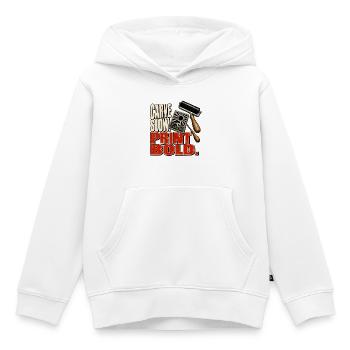 Schneide langsam. Drucke fett. - Kinder Premium Organic Hoodie - Weiß - Vorne - AI Model Kid Female (0cm)