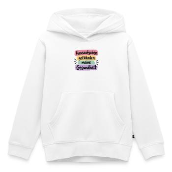 Hausaufgaben gefährden meine Gesundheit - Schüler - Kinder Premium Organic Hoodie - Weiß - Vorne - AI Model Kid Female (0cm)