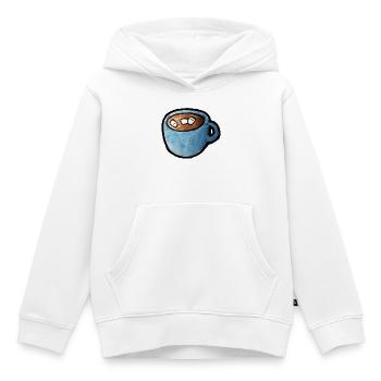 Blauer Aquarell-Tassen-Kakao mit Marshmallows - Kinder Premium Organic Hoodie - Weiß - Vorne - AI Model Kid Female (0cm)