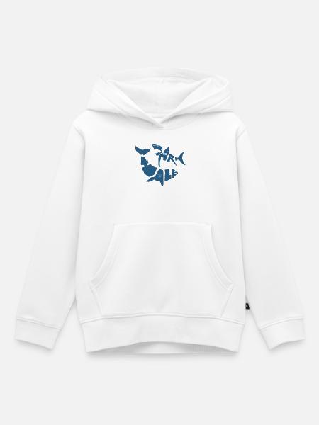 SW_LOGO_5_BLEU - Kinder Premium Organic Hoodie - Weiß