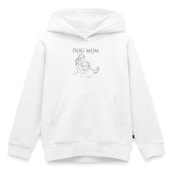 Hundemama Linienkunst mit Welpen - Kinder Premium Organic Hoodie - Weiß - Vorne - AI Model Kid Female (0cm)