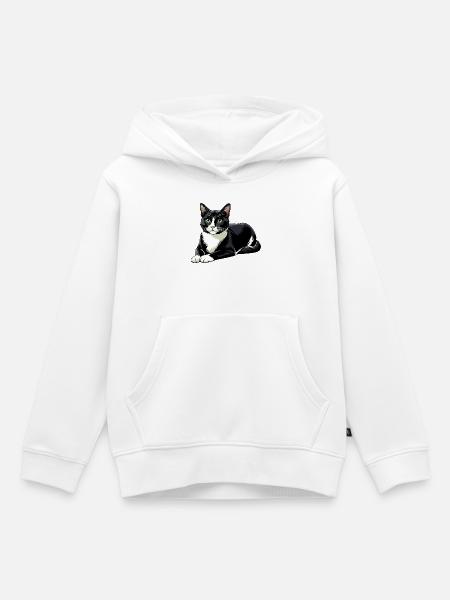 Tuxedo-Katzen-Legen - Kinder Premium Organic Hoodie - Weiß